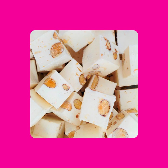 Gros cubes nougat blanc aux amandes 3 kg