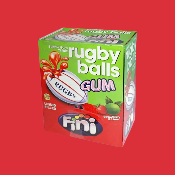Rugby balls gum Finiboom 200 pièces
