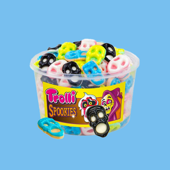 Tête de mort spookies Trolli 150 pièces 1,2 kg