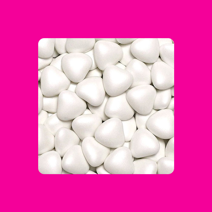 Dragée mini coeur chocolat blanc 1 kg