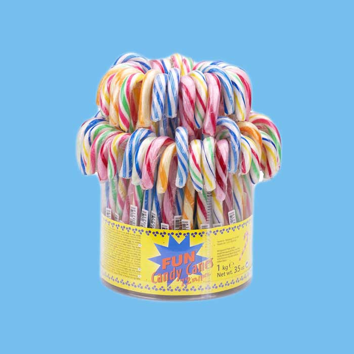 Candy cannes arc en ciel 72 pièces