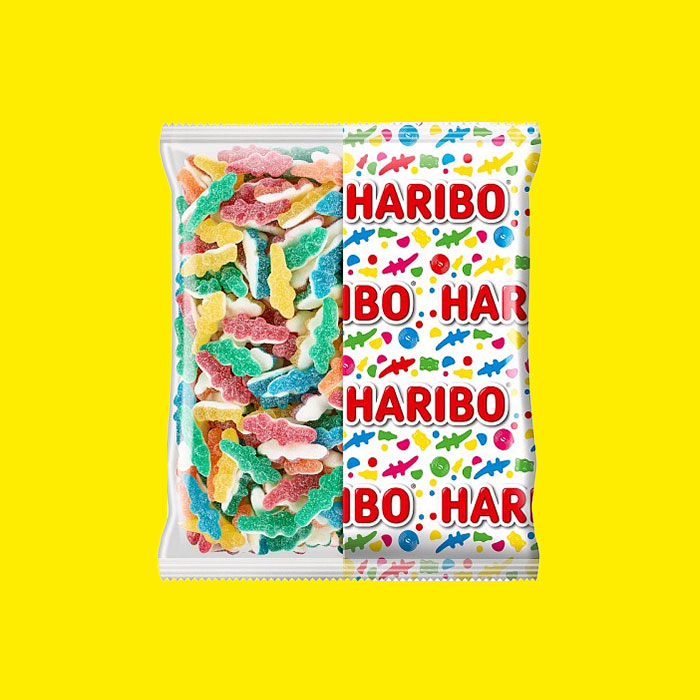 Crocodiles Haribo XXL, croco Haribo géant, 60 pièces